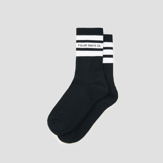 Polar Fat Stripe Rib Socks Black White
