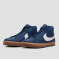 Load image into Gallery viewer, Nike SB Zoom Blazer Mid Skate Shoes Navy / White - Navy - Gum Light Brown
