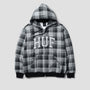 HUF Arch Plaid Full Zip Heavyweight Hoodie Black