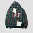 Load image into Gallery viewer, HUF Arch Plaid Full Zip Heavyweight Hoodie Forest