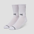 Load image into Gallery viewer, HUF Arched Fuck It Crew Sock White