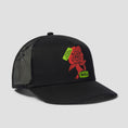 Load image into Gallery viewer, HUF Flower District Trucker Hat Black