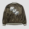 Load image into Gallery viewer, HUF Galactic Stack Baseball Jacket Olive