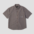 Load image into Gallery viewer, HUF Galaxy Plaid Shortsleeve Woven Top Dark Brown