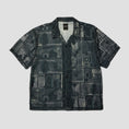 Load image into Gallery viewer, HUF Global Currency Shortsleeve Lace Shirt Black