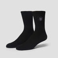 Load image into Gallery viewer, HUF Green Buddy Embroidered Sock Black