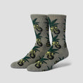 Load image into Gallery viewer, HUF Green Buddy Nitro Sock Heather Grey