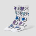 Load image into Gallery viewer, HUF Green Buddy Snow Angel Sock White
