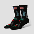 Load image into Gallery viewer, HUF Green Buddy Tourist Sock Black