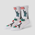 Load image into Gallery viewer, HUF Green Buddy Tourist Sock White