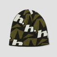 Load image into Gallery viewer, HUF H Star Repeat Skull Beanie Olive