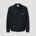 Load image into Gallery viewer, Poets X Danny Minnick Coaches Jacket Black With Gold Print