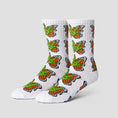 Load image into Gallery viewer, HUF Green Budderfly Sock White