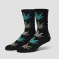 Load image into Gallery viewer, HUF Green Buddy Meditation Sock Black