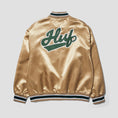 Load image into Gallery viewer, HUF Pop Fly Satin Baseball Jacket Tan