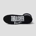 Load image into Gallery viewer, HUF x Thrasher Logo Sock Black