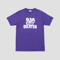 Load image into Gallery viewer, Slam City Skates Classic Logo T-Shirt Purple / White
