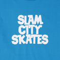 Load image into Gallery viewer, Slam City Skates Classic Logo T-Shirt Turquoise / White