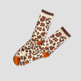 Load image into Gallery viewer, Lovenskate Leopard Socks Chocolate / Cream / Orange