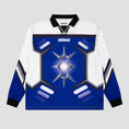 Load image into Gallery viewer, Metalwood X Games Longsleeve Jersey T-Shirt White / Blue / Purple