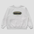 Load image into Gallery viewer, Metalwood Plaid Oval Logo Raglan Crewneck Sweatshirt Heather Grey