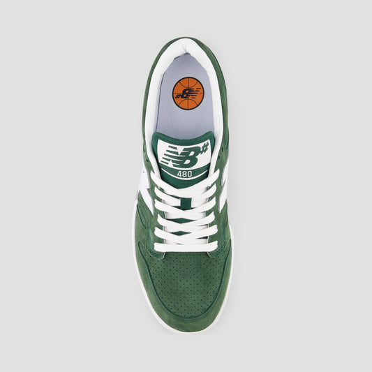 New Balance 480 Shoes Forest Green / White