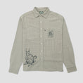 Load image into Gallery viewer, Passport Bush Greeting Workers Check Longsleeve Shirt Moss Green