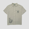 Load image into Gallery viewer, Passport Bush Greeting Workers Check Shortsleeve Shirt Moss Green