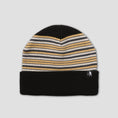 Load image into Gallery viewer, Passport Striped Organic Knit Beanie Black