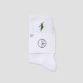 Load image into Gallery viewer, Polar Rib Socks No Comply White / Army Green