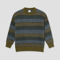 Load image into Gallery viewer, Polar George Sweater Crew Blue Green Stripe