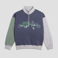 Load image into Gallery viewer, Polar Frankie Tribal Half Zip Sweatshirt Grey Blue / Silver