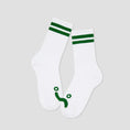 Load image into Gallery viewer, Polar Happy Sad Rib Socks White / Green