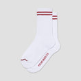 Load image into Gallery viewer, Polar Rib 2 Stripes Socks White / Cherry