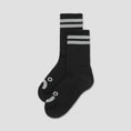 Load image into Gallery viewer, Polar Rib Happy Sad Socks Black / Heather Grey