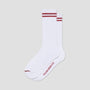 Polar Rib Long 2 Stripes Socks White / Cherry