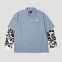 HUF Shadows Longsleeve Work Shirt Light Blue