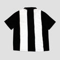 Load image into Gallery viewer, Skateboard Cafe Stripe 1/4 Zip Velour Polo Shirt Black / White