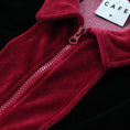 Load image into Gallery viewer, Skateboard Cafe Stripe Full Zip Velour Stripe Shirt Burgundy / Black