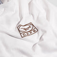 Load image into Gallery viewer, Skateboard Cafe 45 T-Shirt White / Coffee