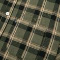 Load image into Gallery viewer, Passport Stem Logo Workers Check Shirt Short Sleeve Moss