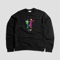 Load image into Gallery viewer, Skateboard Cafe Swing Embroidered Crew Black