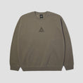Load image into Gallery viewer, HUF Triple Triangle Embroidered Crew Dark Earth / Brown