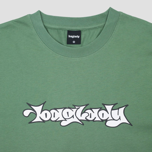 Baglady Bootleg Throw Up T-Shirt Sage Green