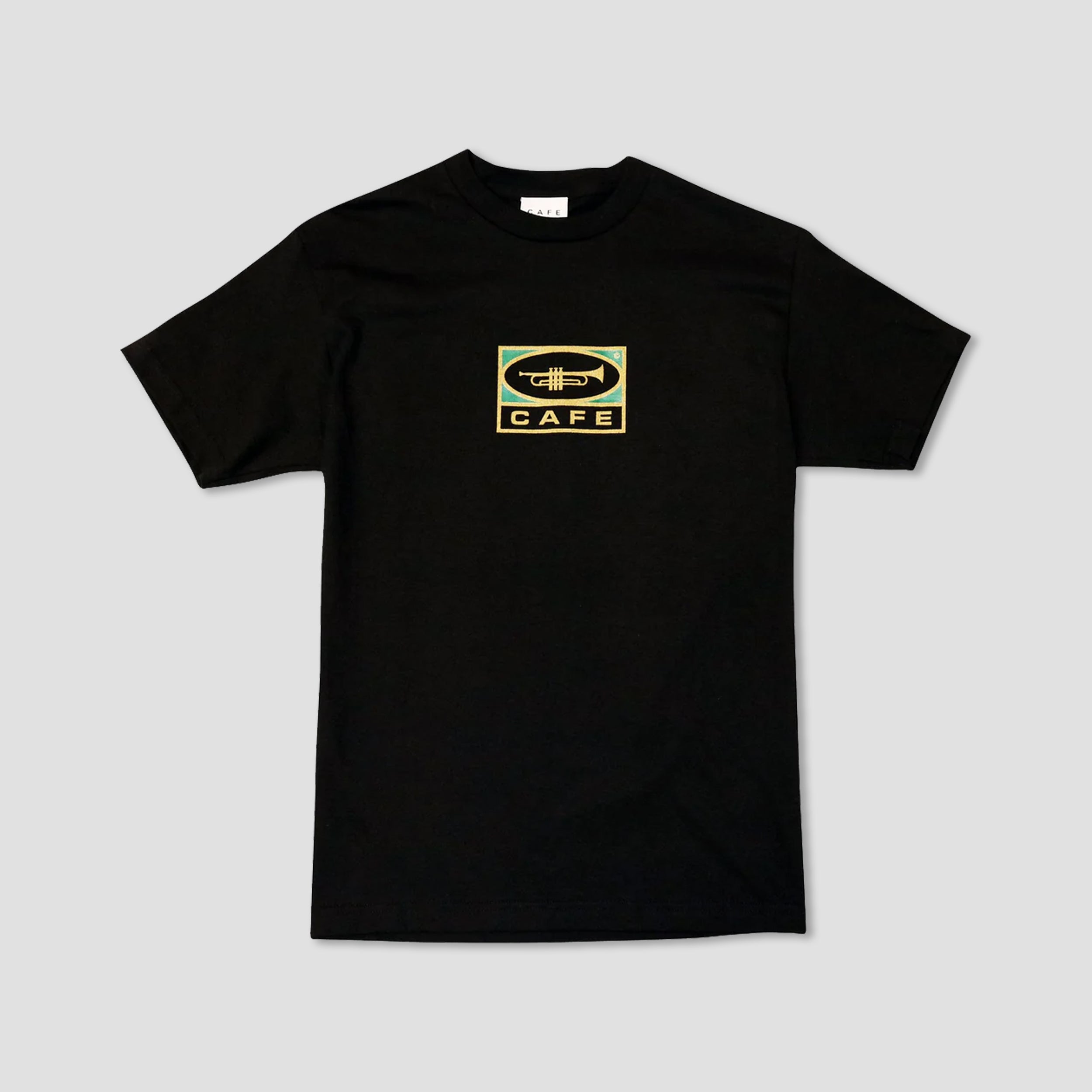 Skateboard Cafe Trumpet Logo TShirt Black Slam City Skates