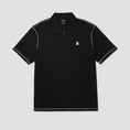 Load image into Gallery viewer, HUF Waffle Knit Contrast Shortsleeve Polo Top Black