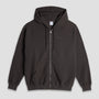 Polar Waffle Zip Hoodie Dirty Black