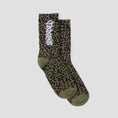 Load image into Gallery viewer, Wasted Paris Cheetah Socks Olive Khaki Camo