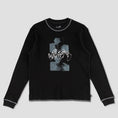 Load image into Gallery viewer, Welcome Scan Contrast Stitch Thermal Longsleeve T-Shirt Black