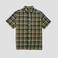 Load image into Gallery viewer, Passport Stem Logo Workers Check Shirt Short Sleeve Moss